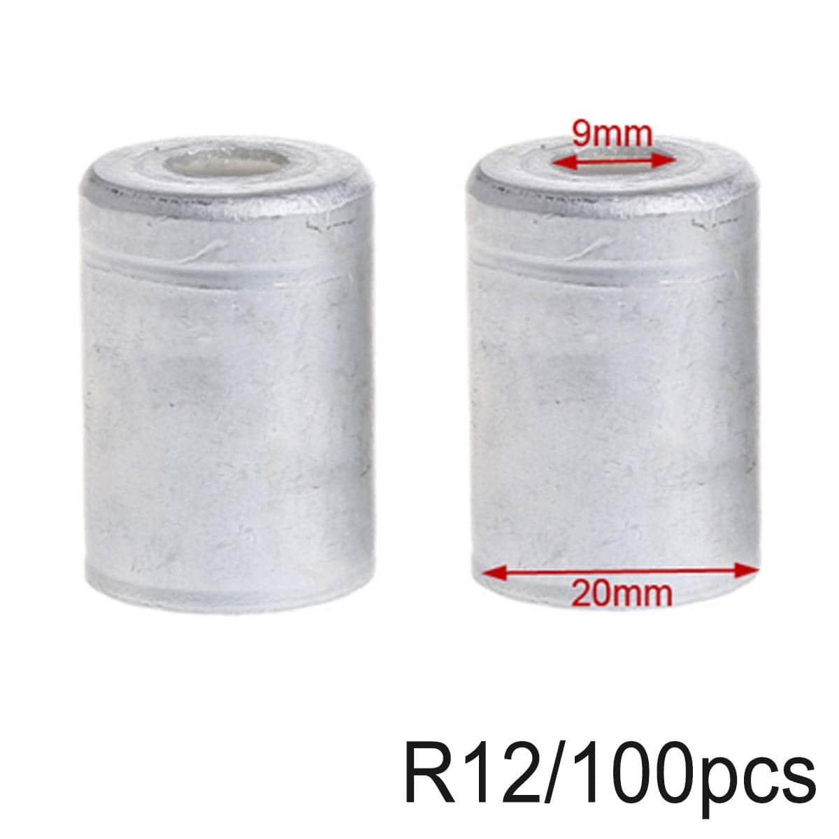 VIGORWORK 100PCS R12A 20MM Luminum Crimp Ferrule for Auto - Imagen 4