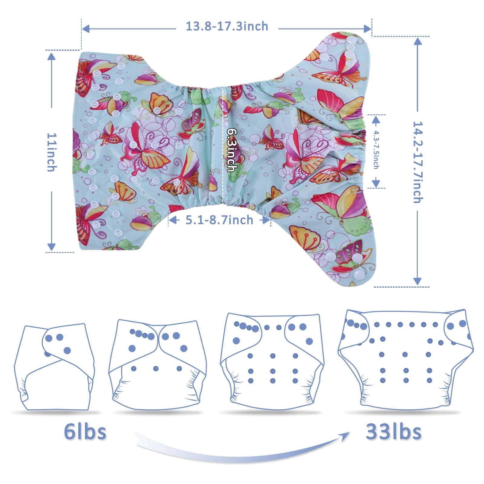 Pañal de tela TDIAPERS Lavable Reutilizable Talla única - Imagen 4