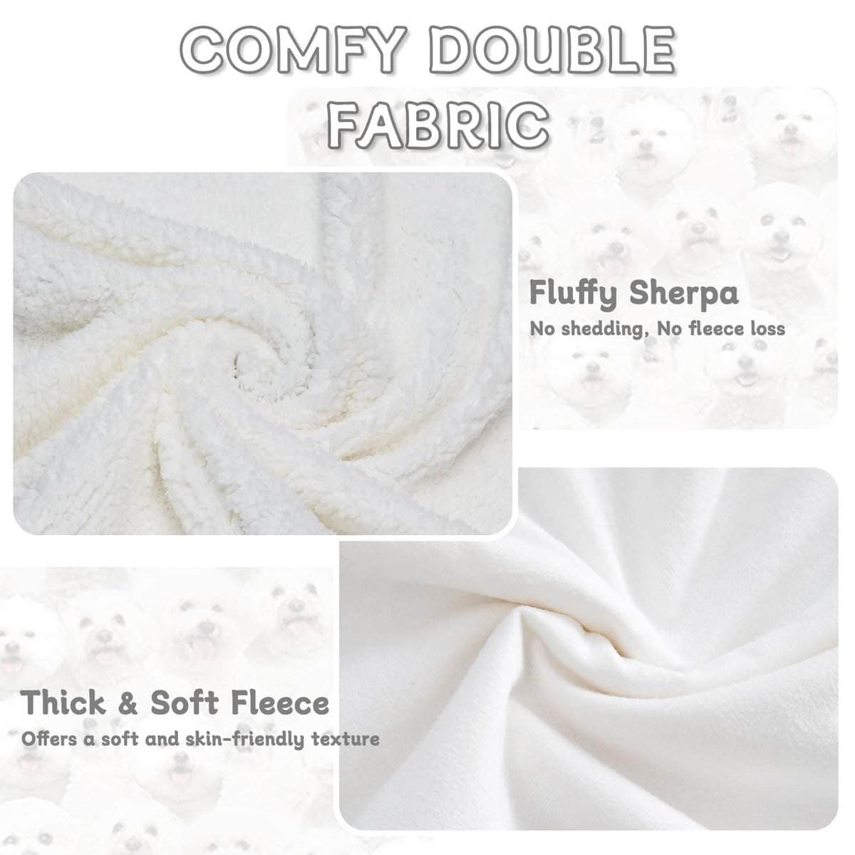 Manta de Felpa BlessLiving Bichon Frise 60" x 80" Suave - Imagen 4