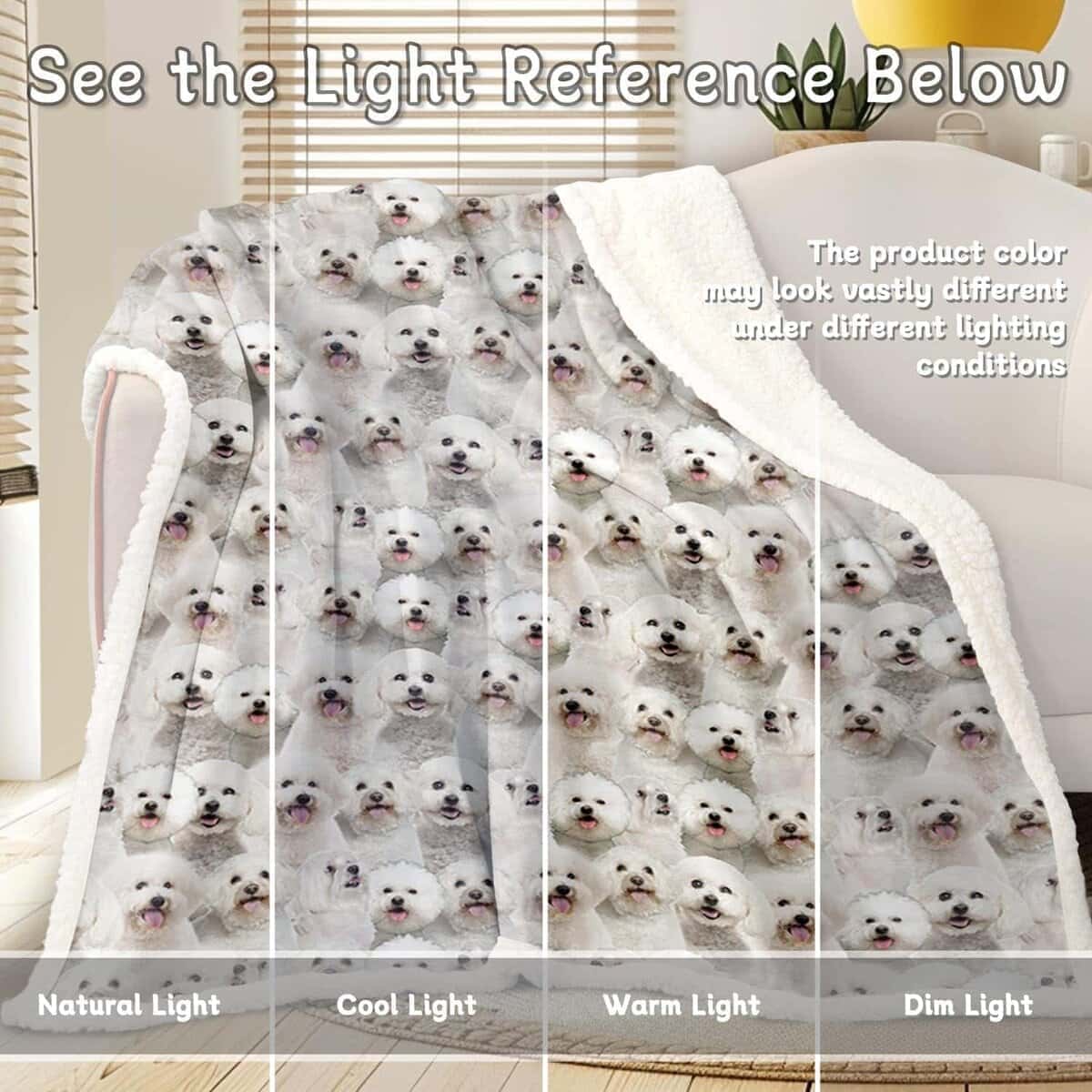 Manta de Felpa BlessLiving Bichon Frise 60" x 80" Suave - Imagen 7
