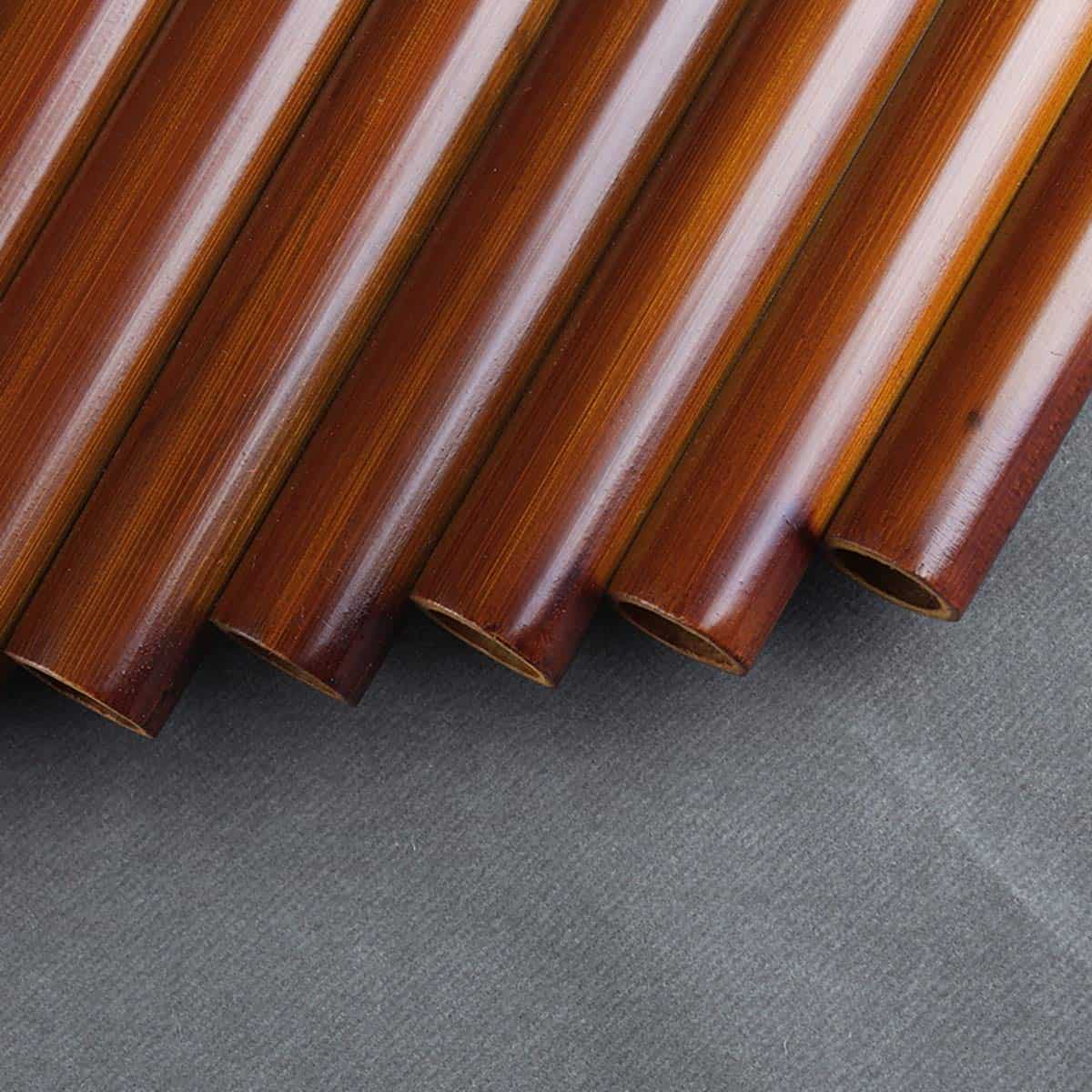 8 Tubos Mini Flauta de Pan de Bambú Natural Portátil - Imagen 4