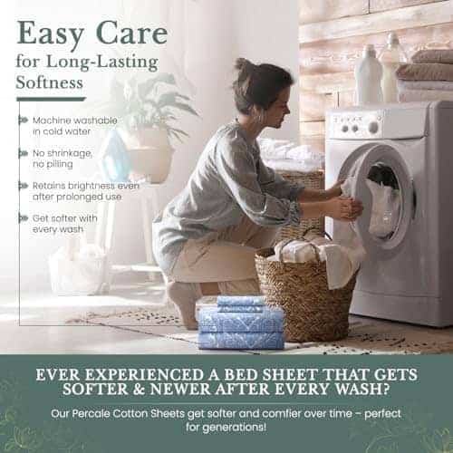 Juego de sábanas de algodón suave Feather & Stitch, 300 - Imagen 8