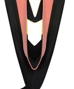 Cappe Diem Master Graduation Deluxe Hood -Salmon-Negro/Dorad