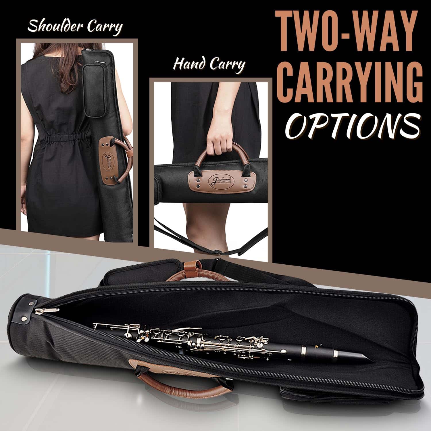 Estuche de saxofón soprano Flexzion, bolso para saxofón con - Imagen 5