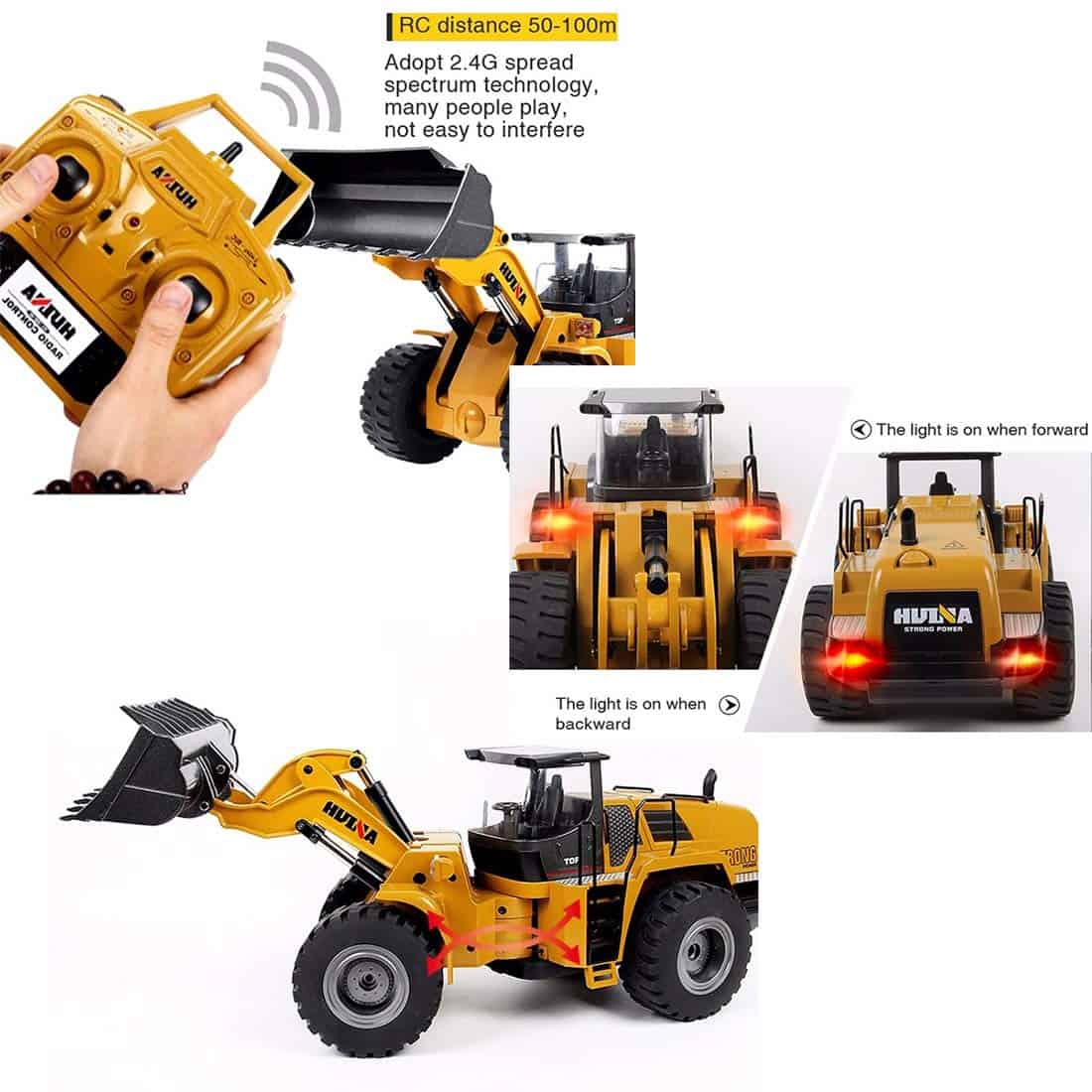 Ailejia 1/14 RC Wheel Loader 10 Channel Control Remoto - Imagen 4