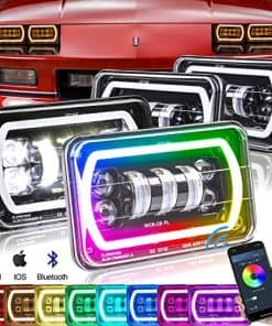 Faros LED Sellados SEUYA de 4x6 con Halo RGB Control Remoto