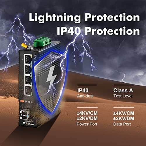 Switch de Red MokerLink de 5 Puertos Gigabit con Montaje - Imagen 4