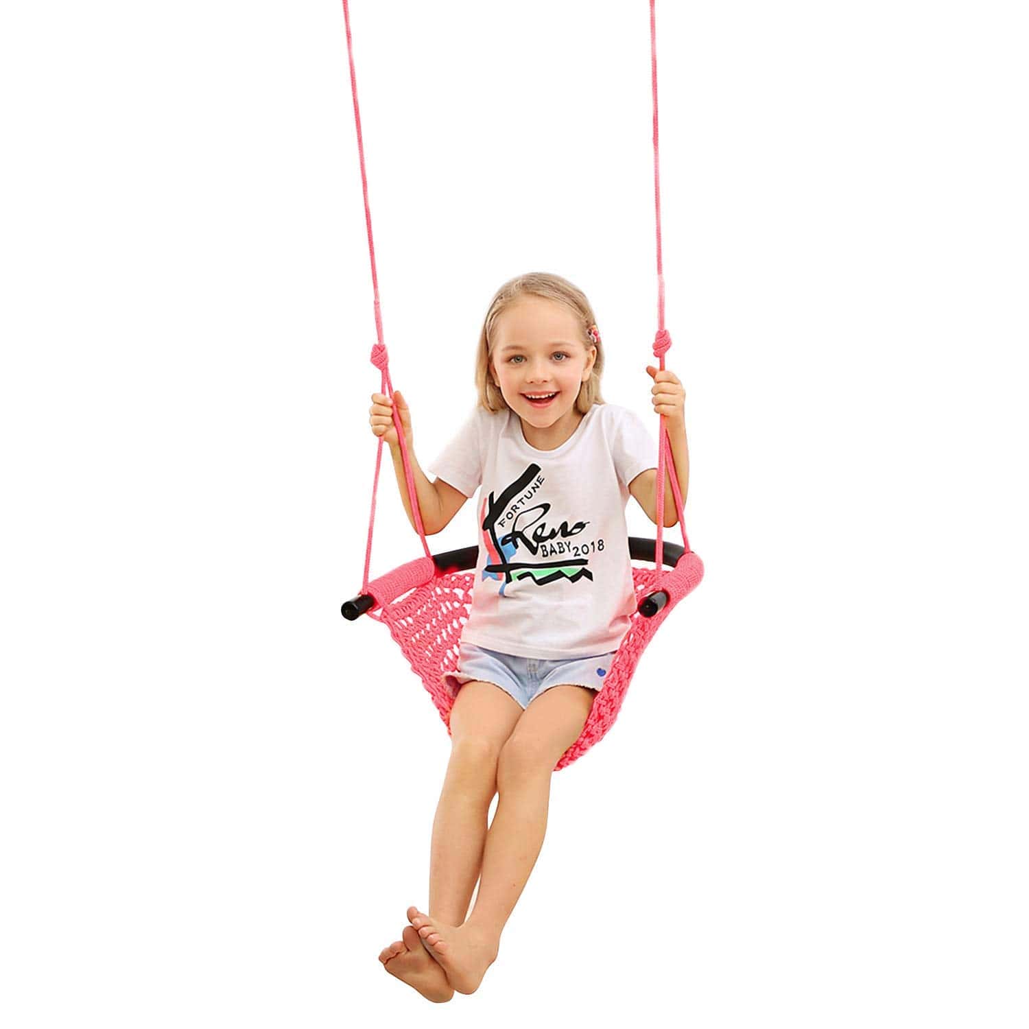 JKsmart Columpio para niños con cuerda resistente, seguro