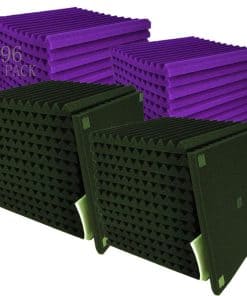 96 Pack Paneles Acústicos de Espuma Cuña Negra/Morada de