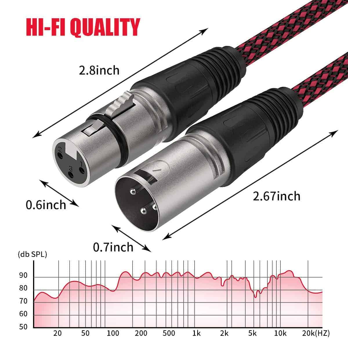 Cable XLR Híbrido Trenzado Resistente BIFALE - 25ft, 3Pin - Imagen 8