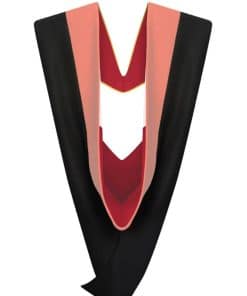 Cappe Diem Master Graduation Deluxe Hood -Salmón-Rojo/Blanco