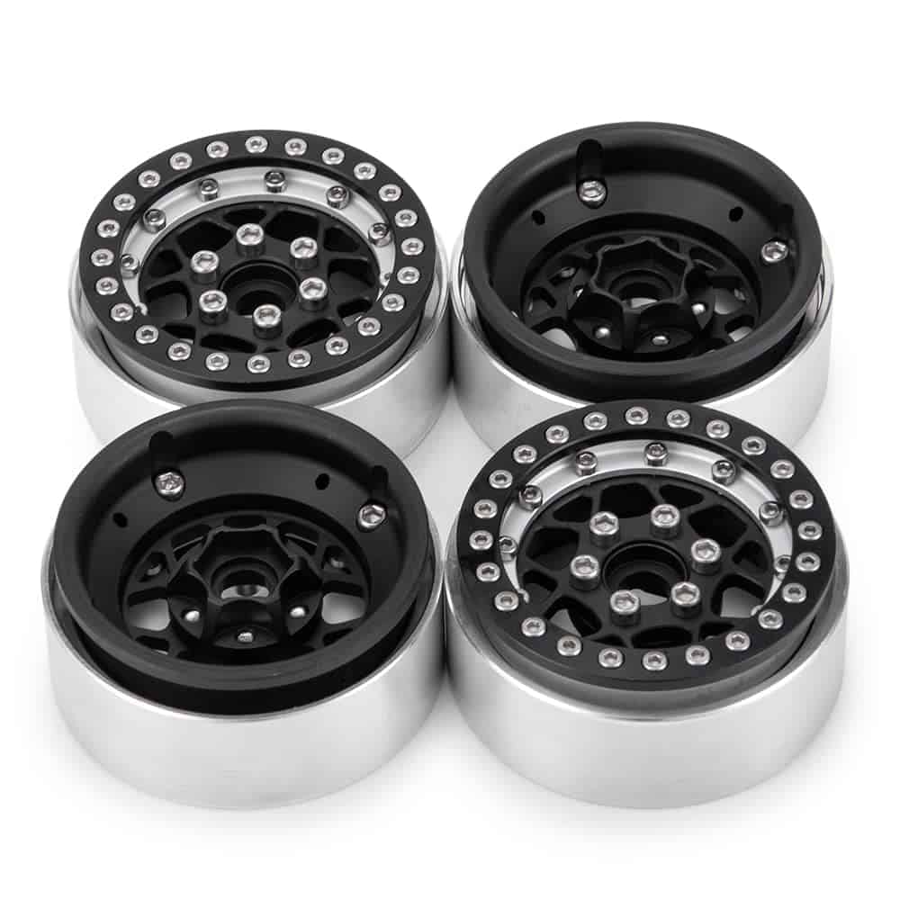 RCLIONS Llantas de Aluminio Metal 1.9 pulgadas RC Beadlock - Imagen 5