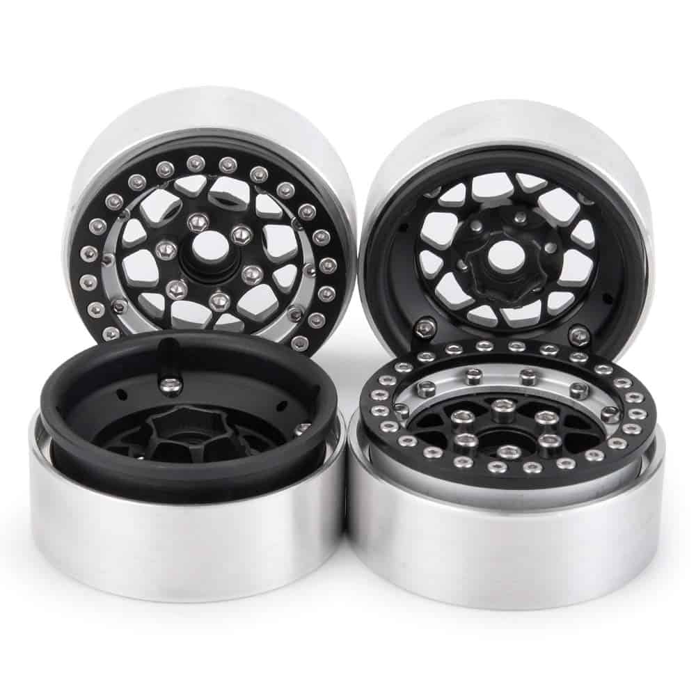 RCLIONS Llantas de Aluminio Metal 1.9 pulgadas RC Beadlock - Imagen 4