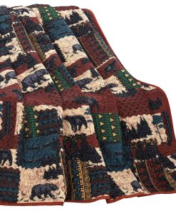 Manta de cobertor decorativa de retazos de osos LL Home
