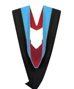 Cappe Diem Capucha de Graduación de -Pavo Real-Rojo/Blanco