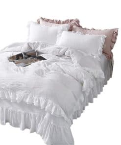 Set de Funda Nórdica con Volantes MOOWOO, Juego de Cama de