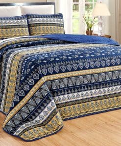 Juego de Colcha Reversible Estampado de GranLinen de 3