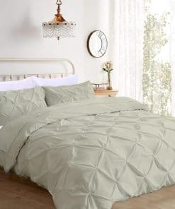 Juego de Funda nórdica Plisada de 3 Piezas 100% Algodón