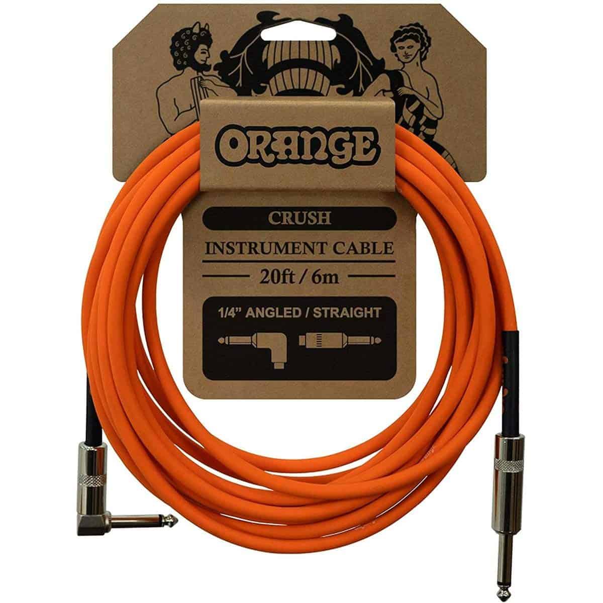 Cable de Instrumento Orange Crush 20' con Conector Angulado
