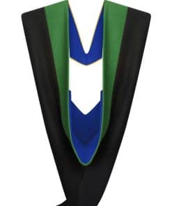 Cappe Diem Capucha de Graduación de -Verde-Azul Real/Blanco