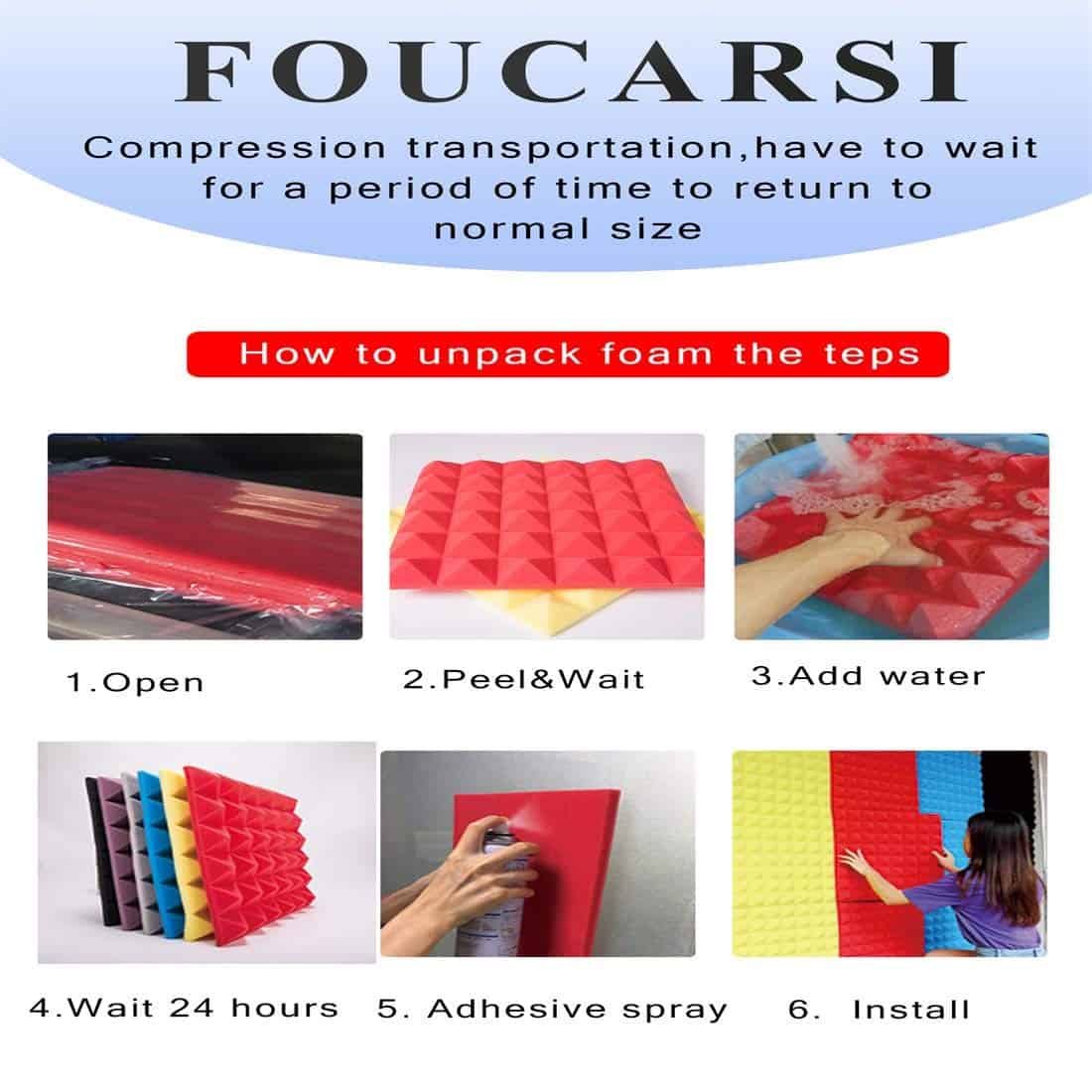 Panel de Espuma Acústica en Forma de Huevo Kaishengwei de - Imagen 5