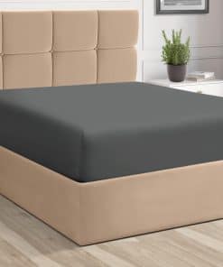 Sábana Ajustable Pizuna Pure 100% Algodón Twin XL Gris