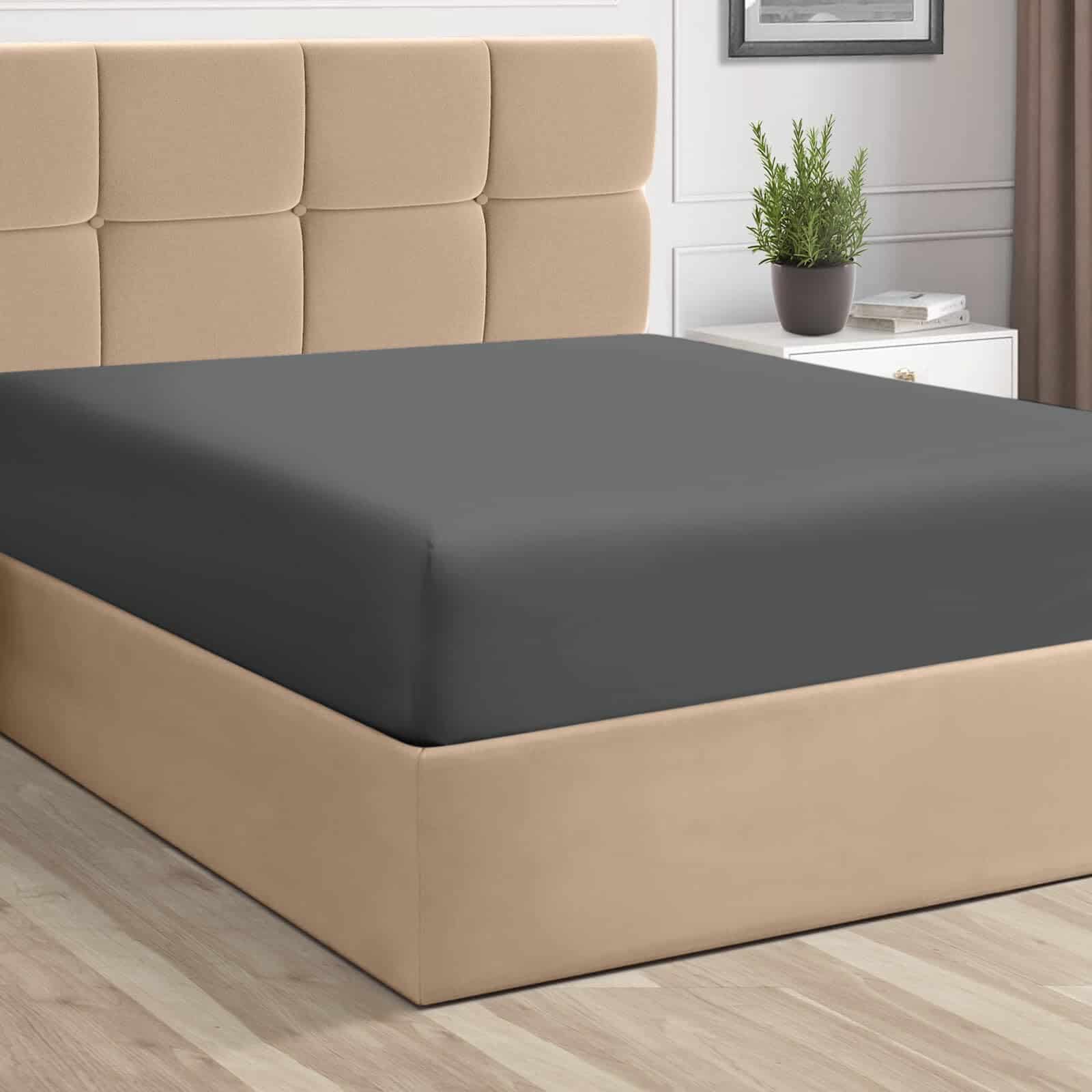 Sábana Ajustable Pizuna Pure 100% -Gris Oscuro