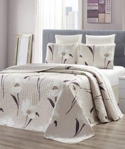 Juego de Edredón Reversible con Estampado Fino de 3 Piezas