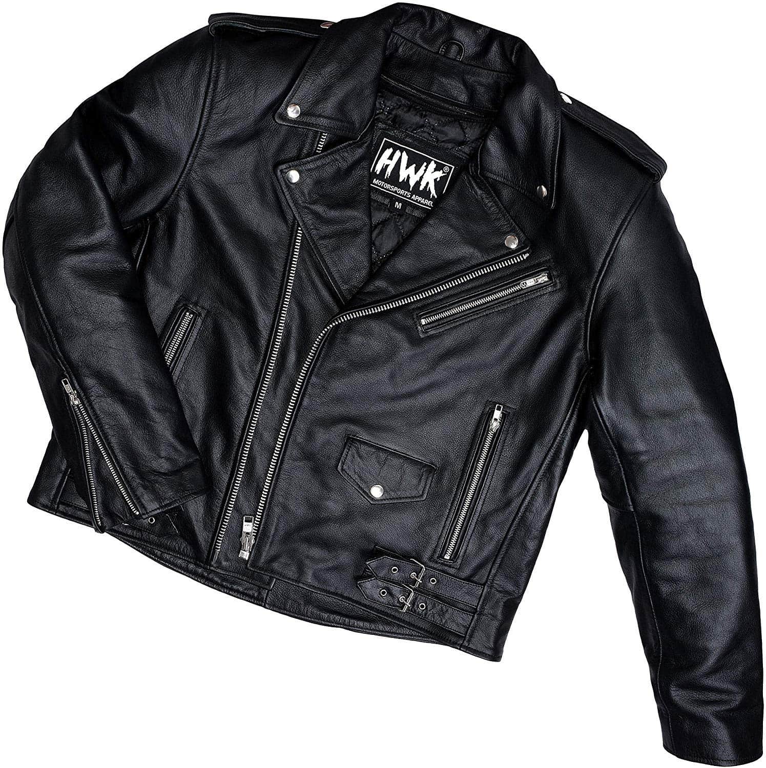 Chaqueta de cuero para motocicleta HWK Brando para hombre, - Imagen 10