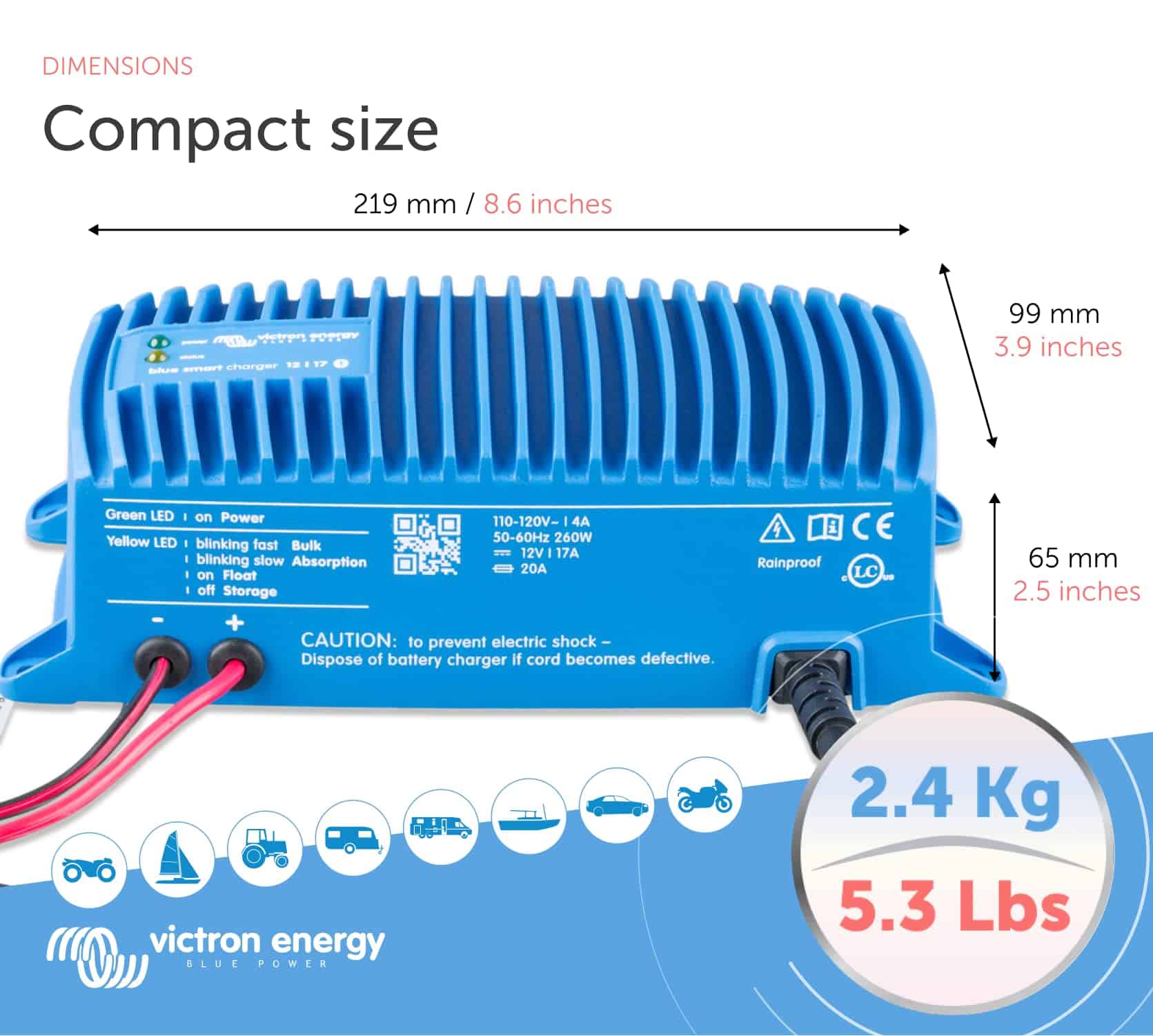 Cargador de batería Victron Energy Blue Smart IP67 12 - Imagen 6