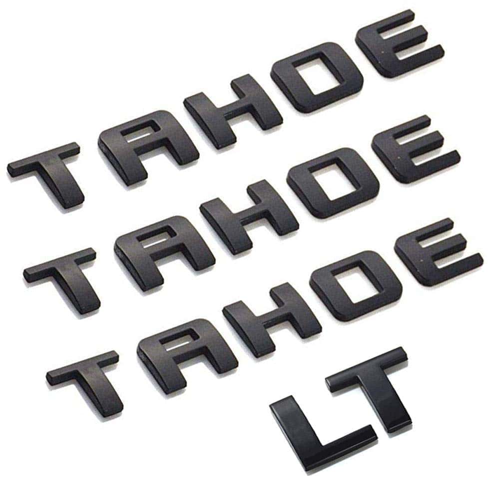 4x Emblemas de nombre TAHOE Plus LT de fábrica en negro de