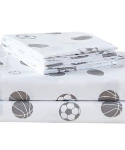 Juego de sábanas para niños/adolescentes -Blanco/Gris Todos