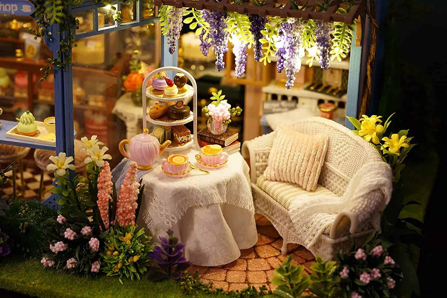 Casa de muñecas en miniatura CUTEROOM con -Rosado - Imagen 5