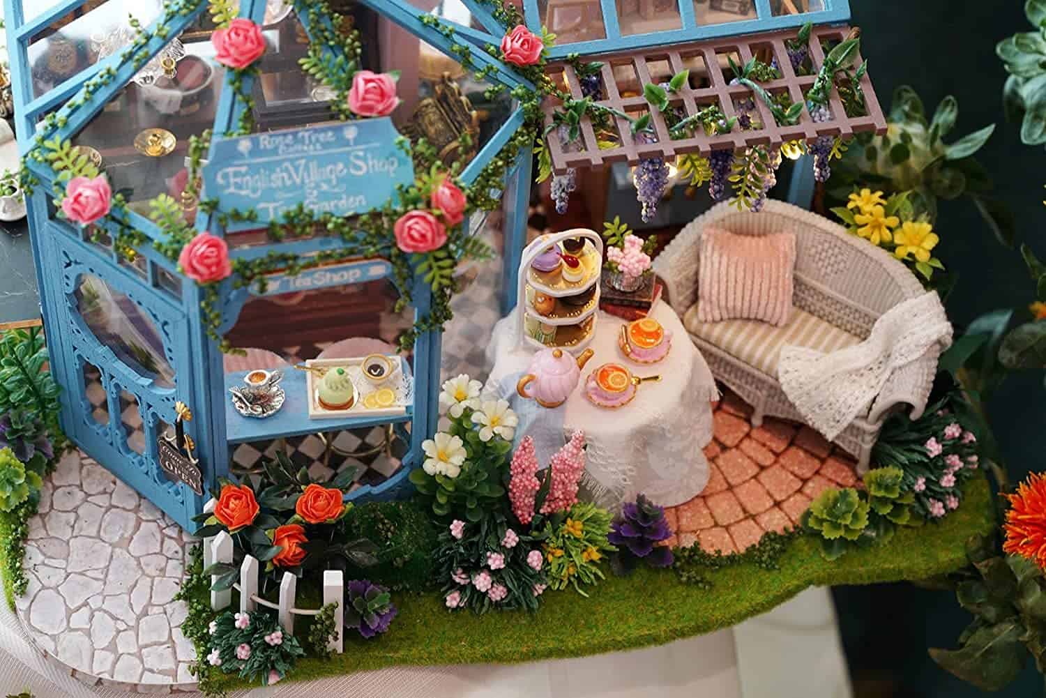 Casa de muñecas en miniatura CUTEROOM con -Rosado - Imagen 9