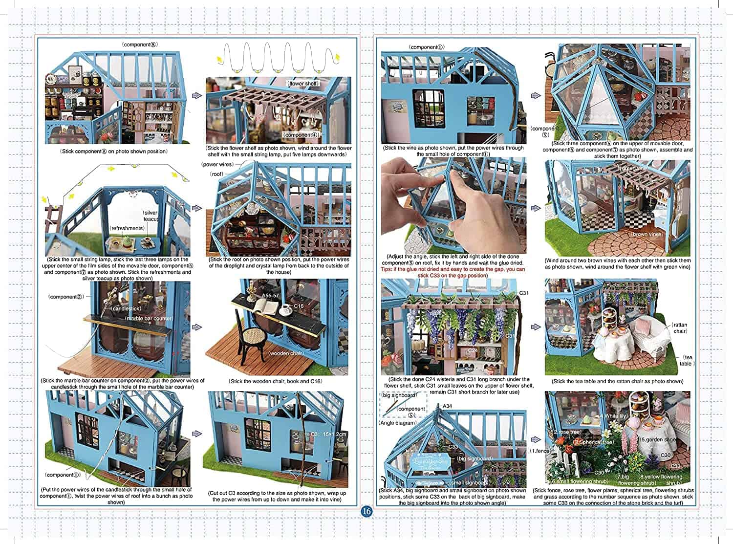 Casa de muñecas en miniatura CUTEROOM con -Rosado - Imagen 7