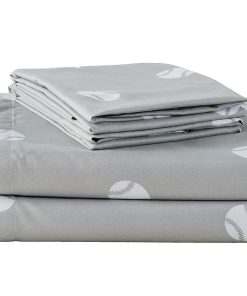 Juego de sábanas deportivas Chezmoi Collection -Gris/Blanco