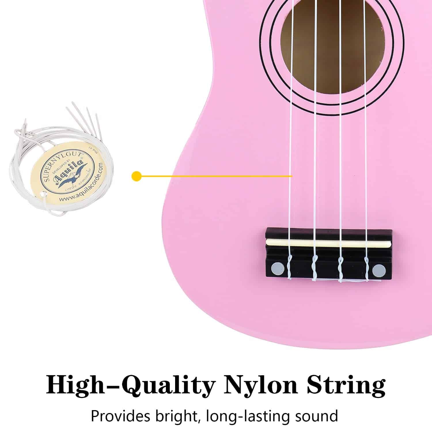 Ukelele Soprano Amdini de 21 pulgadas de madera de tilo - Imagen 5