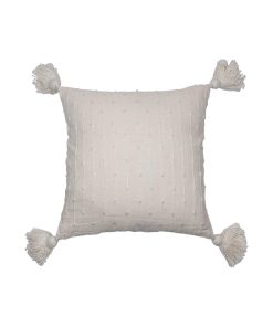 Funda de Almohada Decorativa de Algodón Blanco de 18 x 18