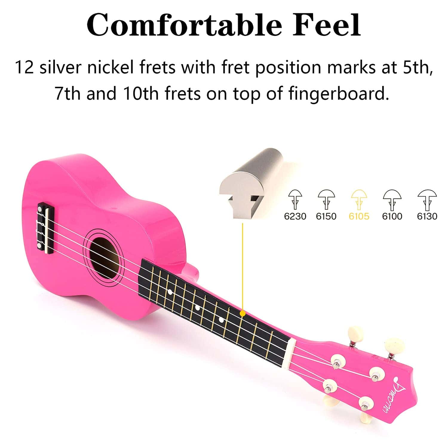 Ukulele Soprano Amdini 21 pulgadas de Madera de Tilo - Imagen 6