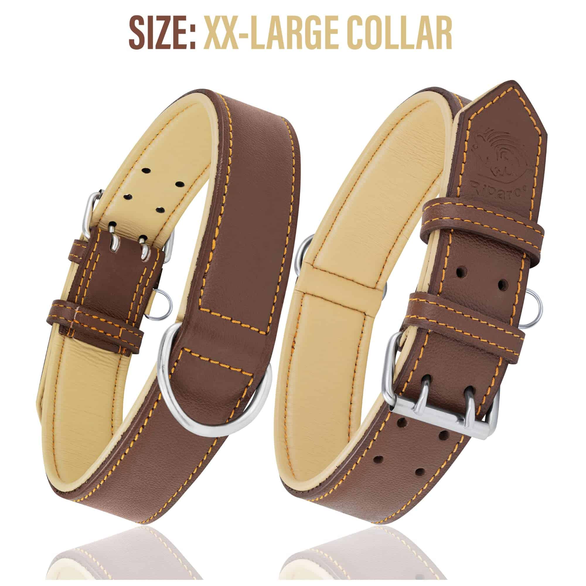 Collar Ajustable de Cuero Genuino Acolchado para Perros de - Imagen 4