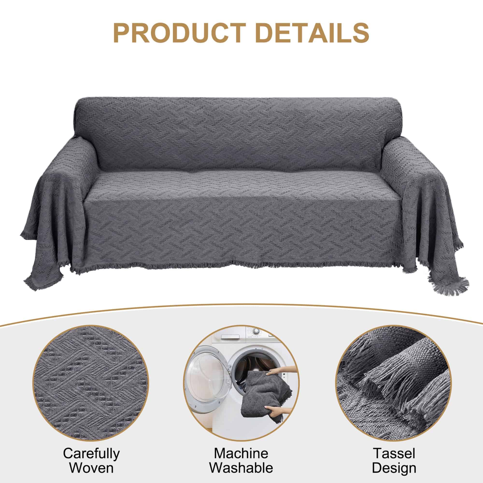 Cubre Sofá Geométrico de Rose Home Fashion, Manta Lavable - Imagen 7