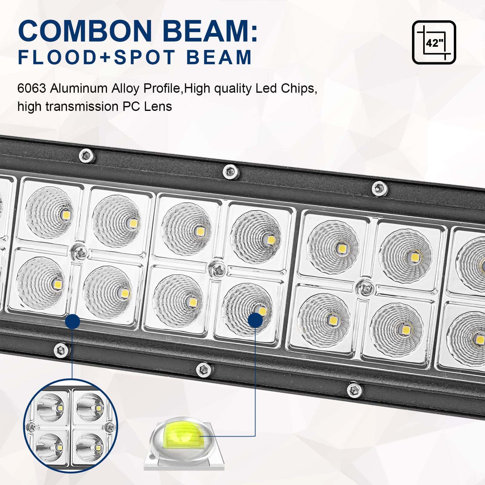 Dasen 42" 240W Barra de Luz de Trabajo LED Curva con - Imagen 6