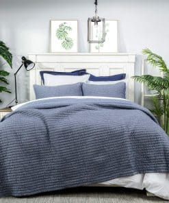 Colcha de algodón de la colección de chambray teñida de