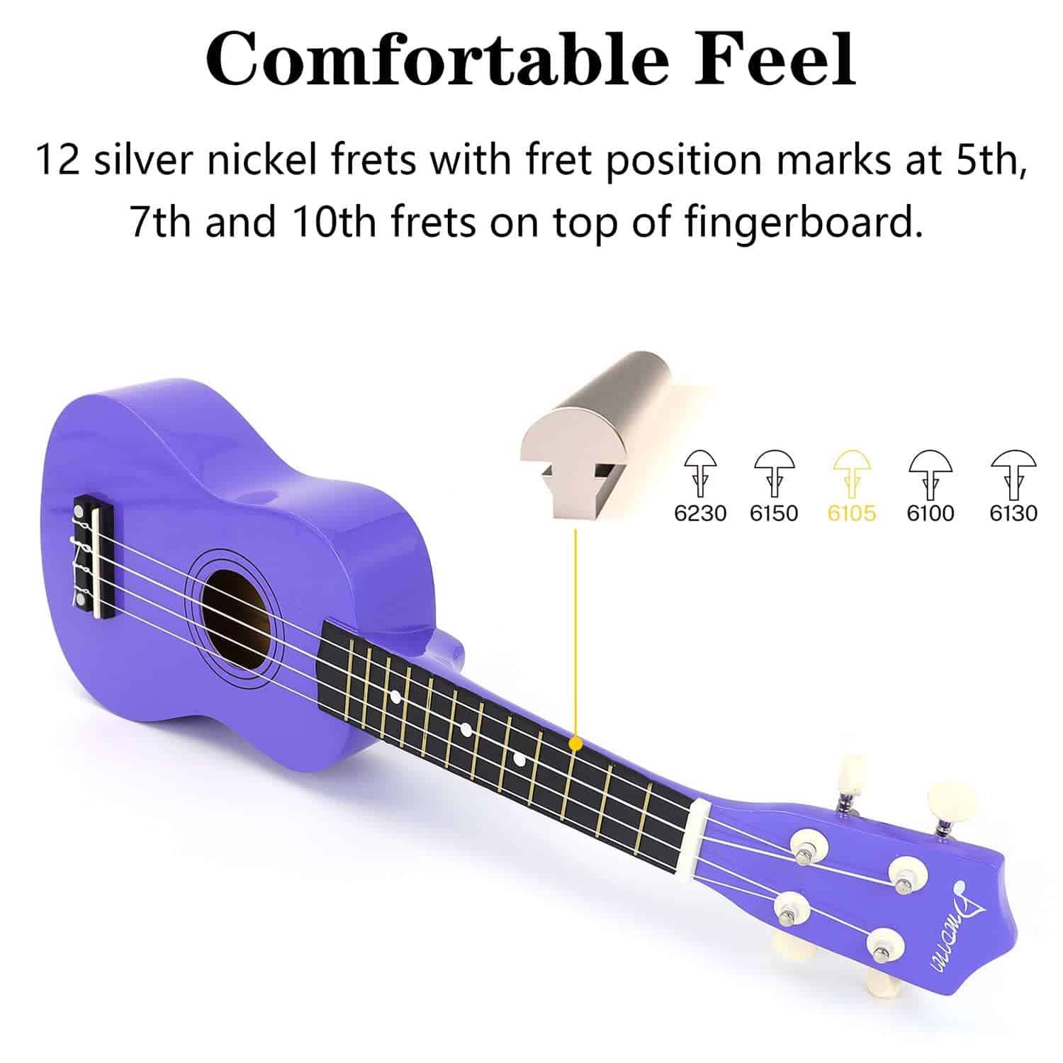 Ukulele Soprano Amdini de 21 pulgadas de -Amdini - Imagen 6