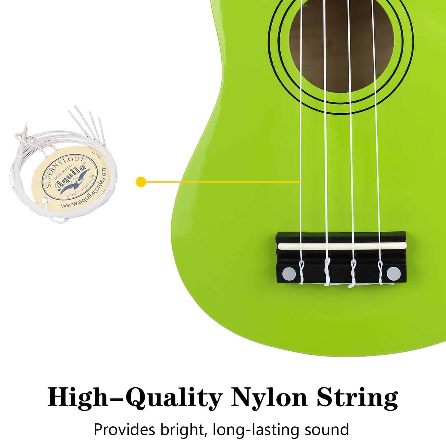 Ukulele Soprano Amdini de 21 pulgadas de madera de tilo, - Imagen 5