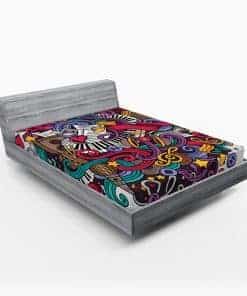 Sábana Ajustable Lunarable Music, Teclado Funky Micrófono