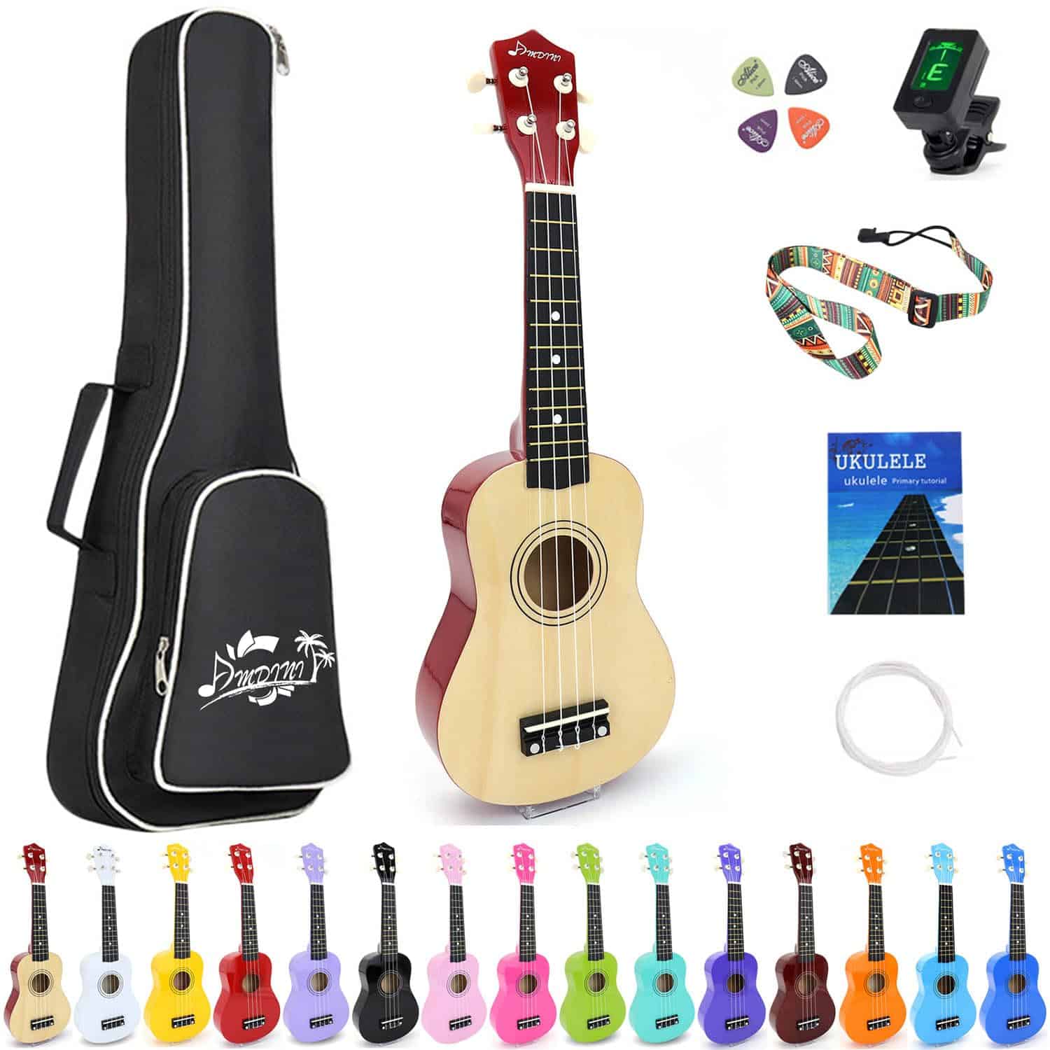 Ukulele Soprano Amdini de 21 pulgadas de Madera de Basswood