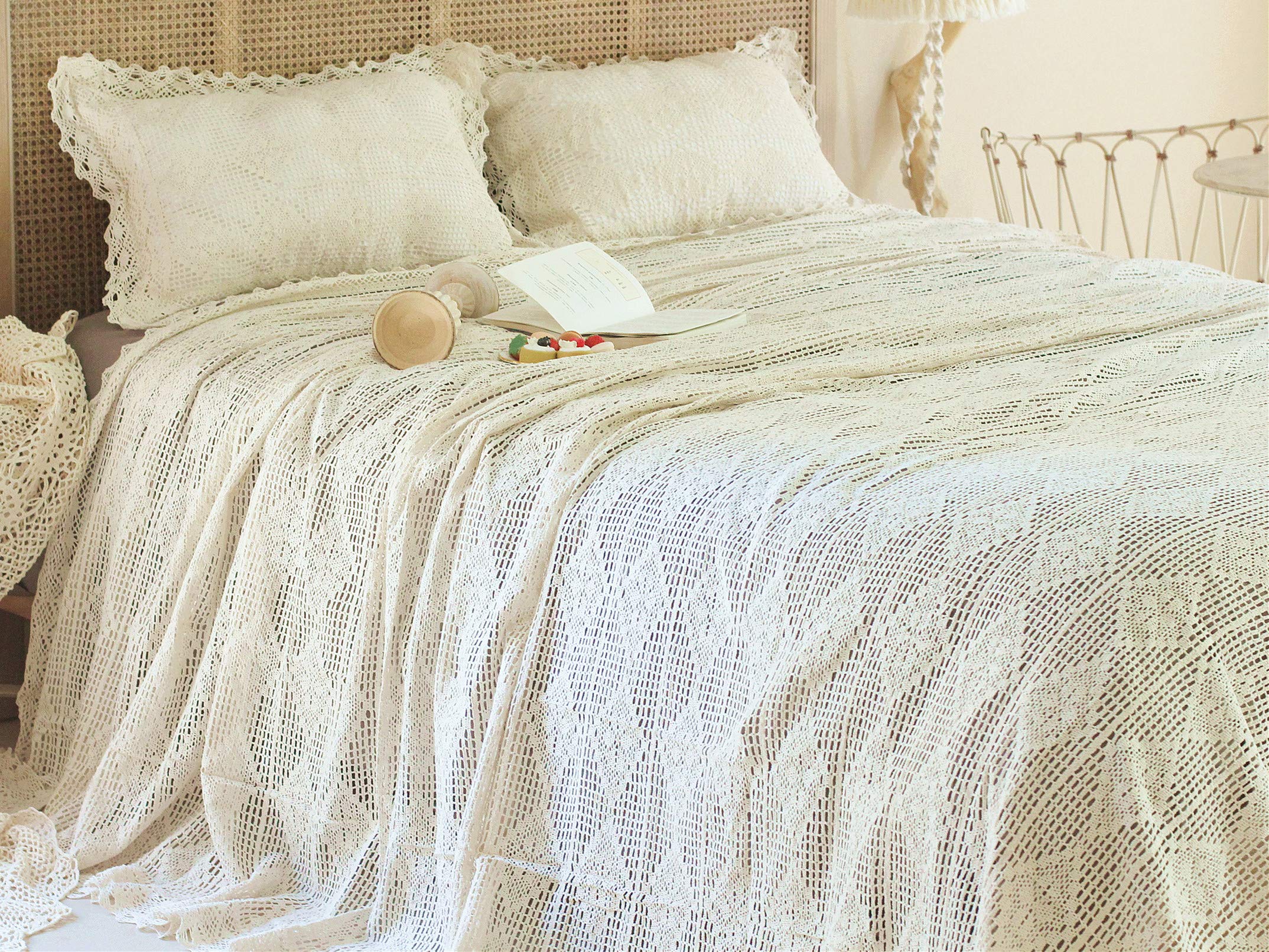 ABREEZE Juego de Ropa de Cama Vintage Hecho a Mano con - Imagen 3