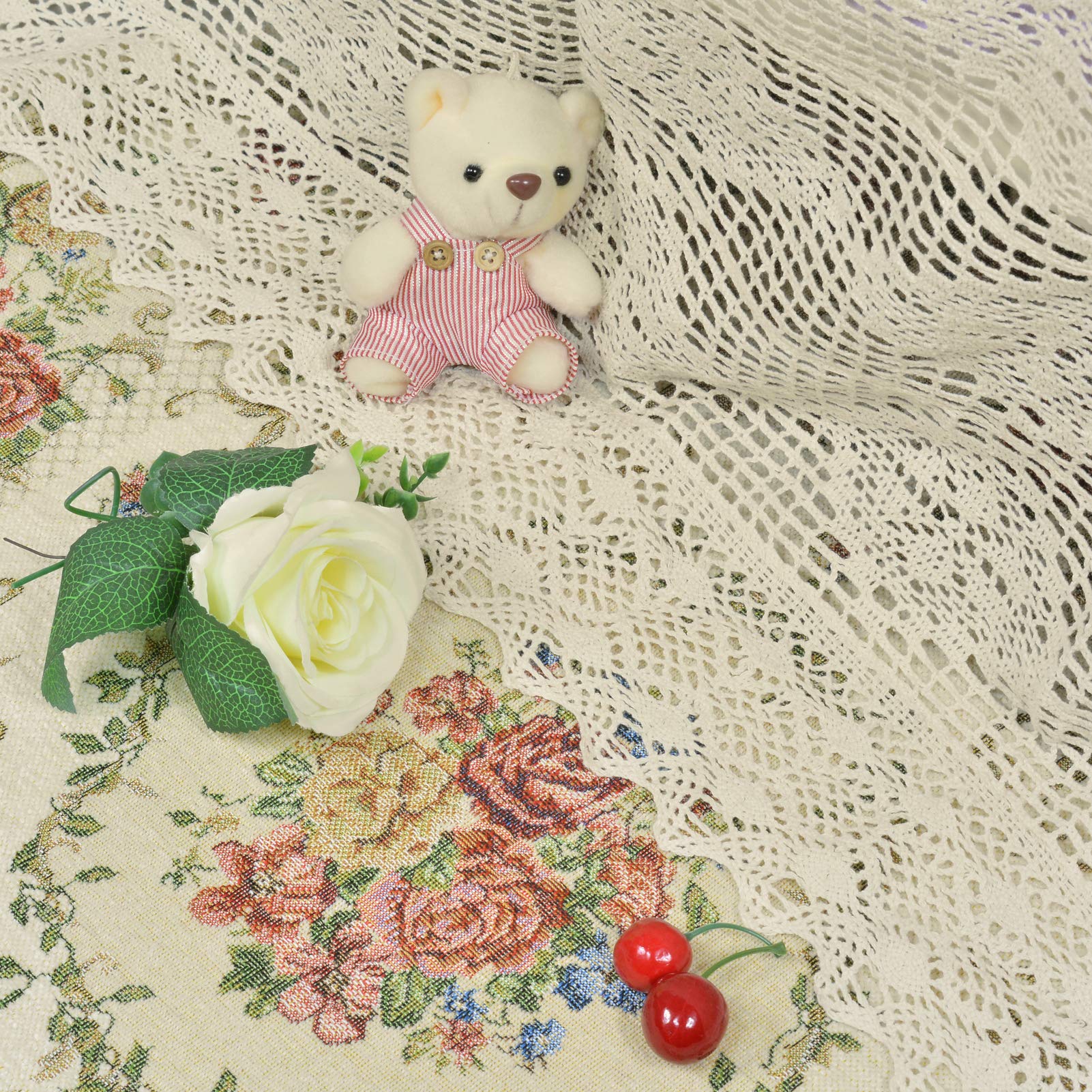 ABREEZE Juego de Ropa de Cama Vintage Hecho a Mano con - Imagen 5