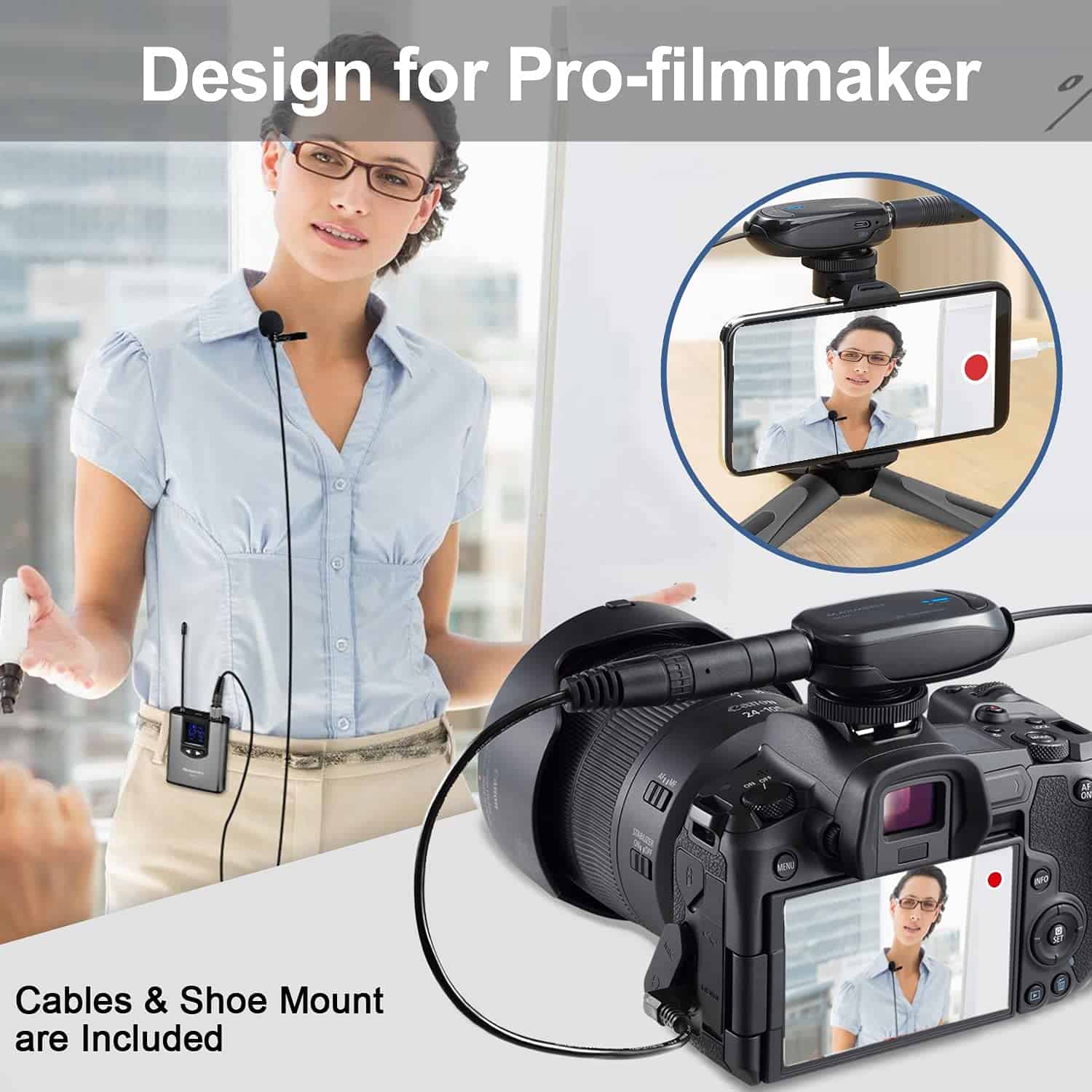 Sistema de micrófono inalámbrico de doble canal Alvoxcon - Imagen 3